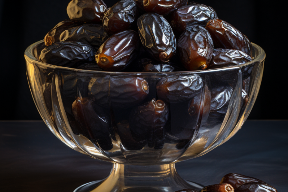 Ajwa dates in bowl